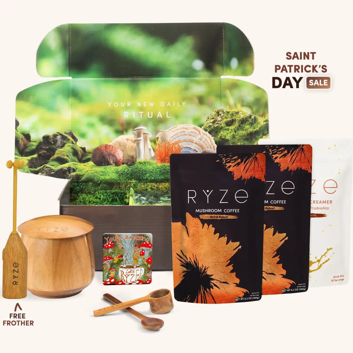 RYZE mushroom Coffee Ritual Set Dark Roast